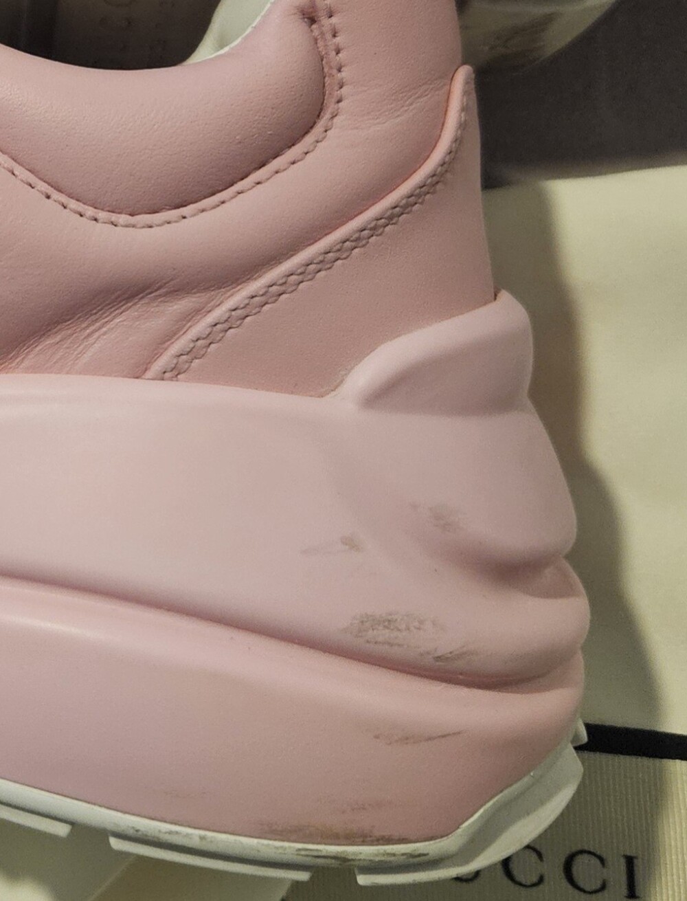 Gucci Pink Sneakers with Cat Graphic and Teal Eyes Sz 37 - Picture 7 of 16